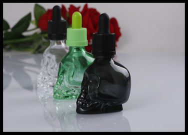 Chiny Skull 30ml Essential Oil Glass Butelki z zakraplaczem Clear Green Black Bottle dostawca
