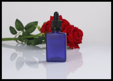 Chiny Płaskie kwadratowe szklane butelki olejków eterycznych Niebieski matowy kolor do pakowania perfum dostawca