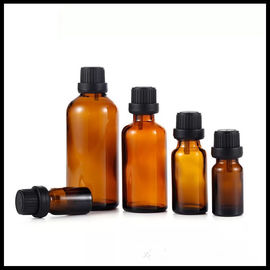 Chiny Essnetialne butelki oleju z bursztynowego szkła ISO 10 ml zakrętka antywłamaniowa z dużą głowicą czarną dostawca