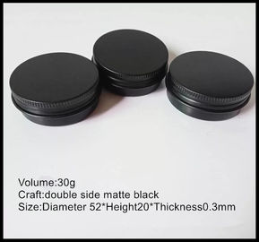 Chiny 30g czarny krem ​​słoik aluminium opakowania kosmetyczne opakowania z pokrywkami śrubowymi dostawca