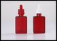 Kwadratowa butelka 30 ml z czerwonego szkła E Butelka z płynnym wkraplaczem Butelka z olejkiem eterycznym dostawca