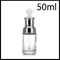 Przezroczyste szklane butelki kosmetyczne Silver Shoulder Collar White Bulp Dropper Essential Oil Fiolki dostawca