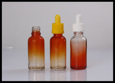 Chiny Pomarańczowa szklana butelka z gradientem 30 ml E Płynna szklana butelka z kroplomierzem dostawca